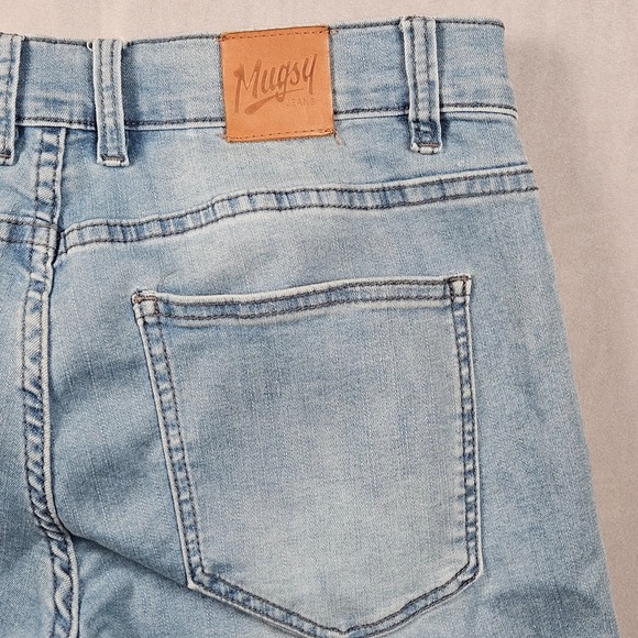 Mugsy Piers Jeans Mens 31x30 (Fits 31x28) Straight Leg Light Wash Denim Cropped - Picture 6 of 13